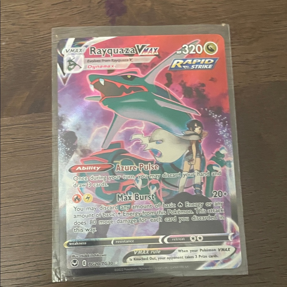 Pokemon Rayquaza VMAX Trading Card - Red, Green, Purple
